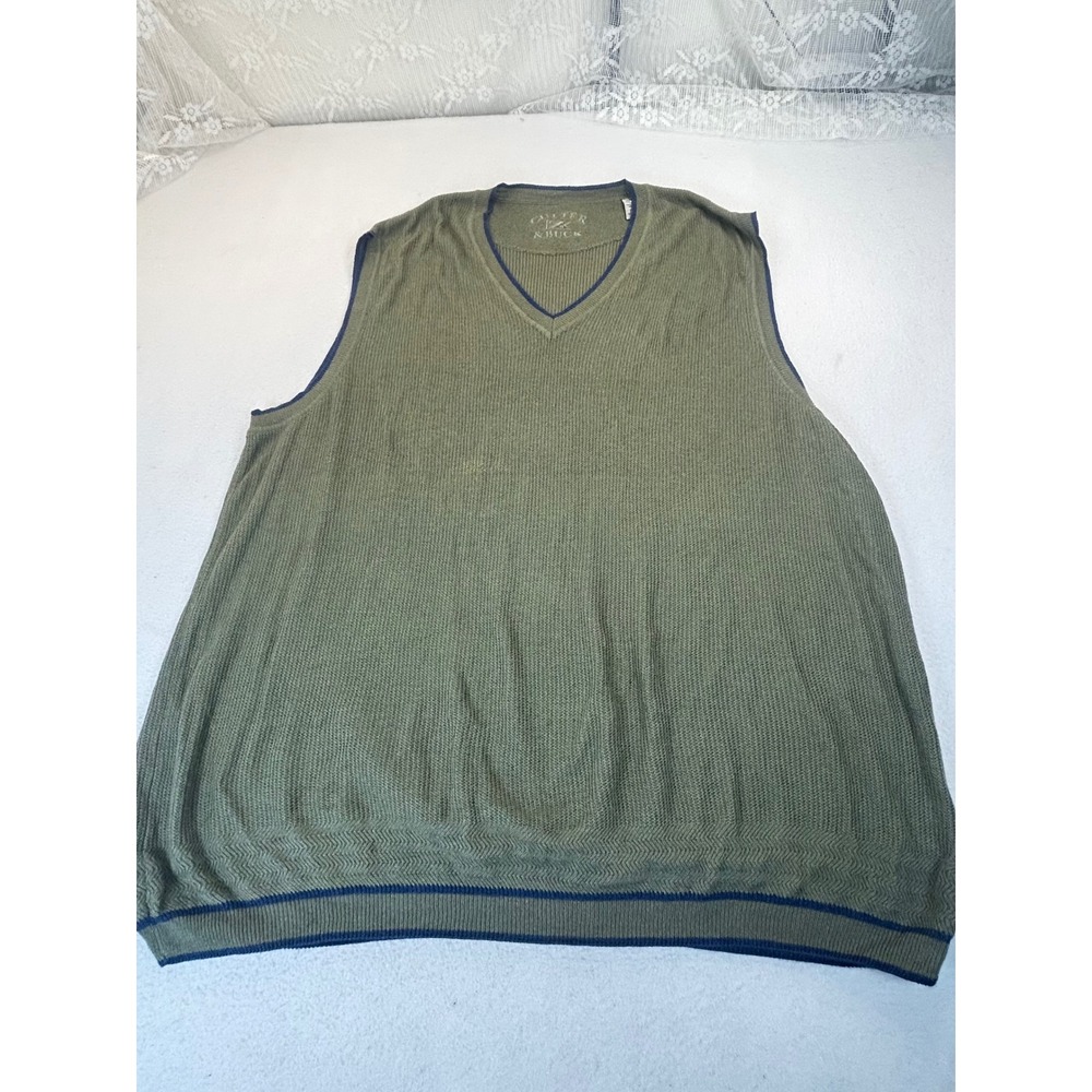 Cutter & Buck Sweater Vest Mens XLT Green Lightweight Classic